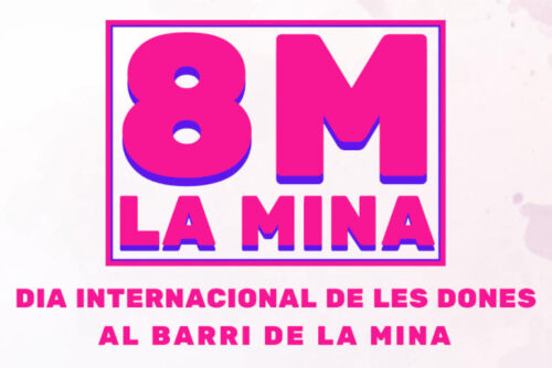 Cartell i programació del 8M a La Mina, Dia Internacional de les Dones